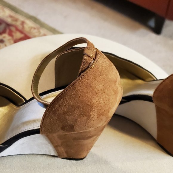 Colorblock anklestrap wedge shoes - Picture 7 of 8